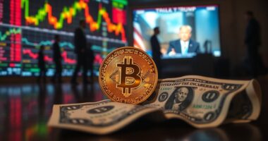 bitcoin peaks dollar declines