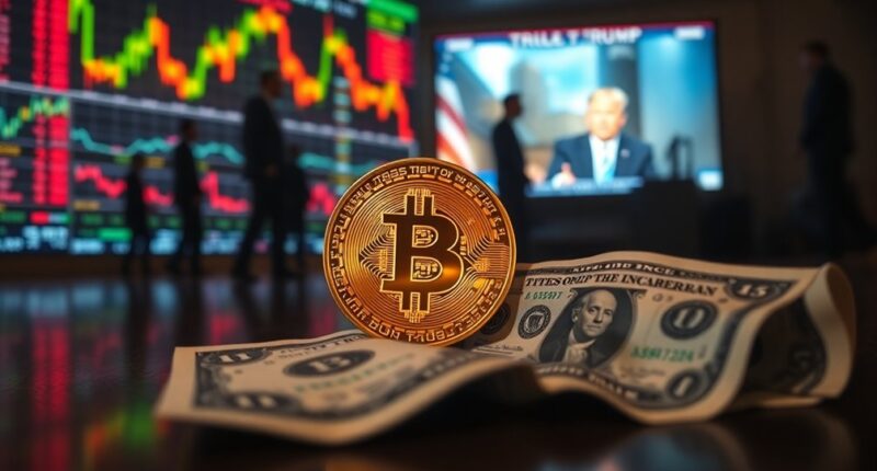 bitcoin peaks dollar declines