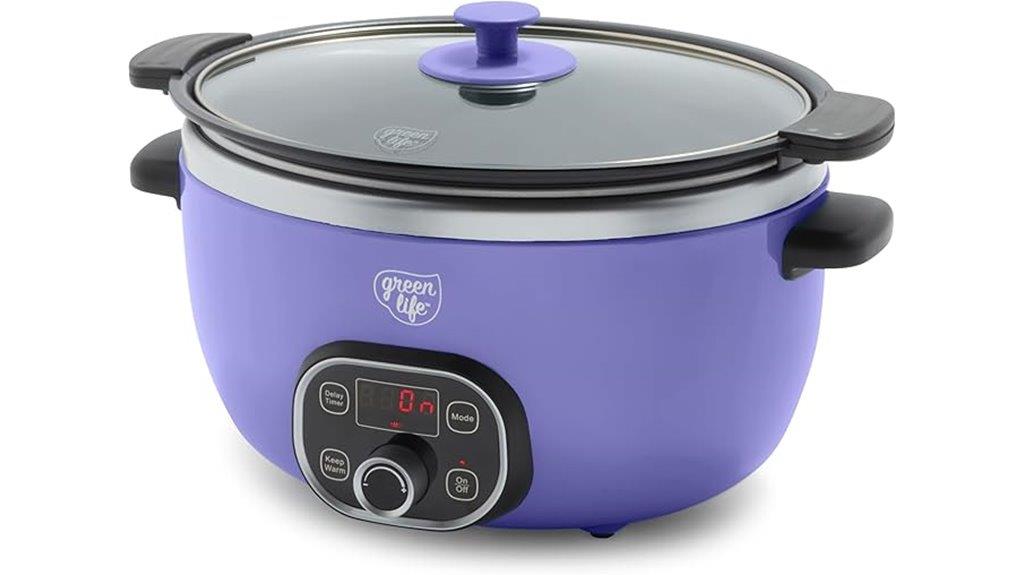 green ceramic slow cooker
