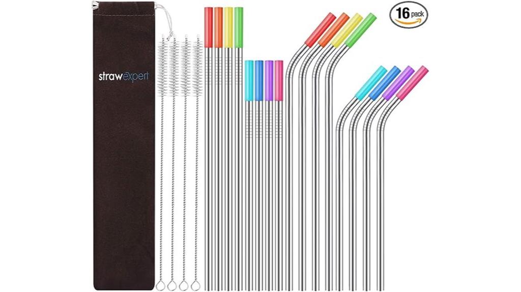 16 stainless steel straws
