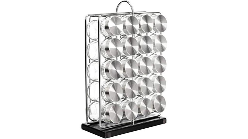20 jar silver spice rack