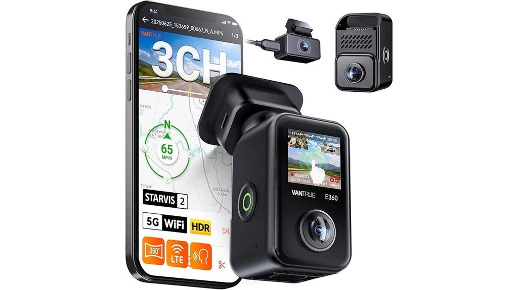 360 degree wifi dash cam