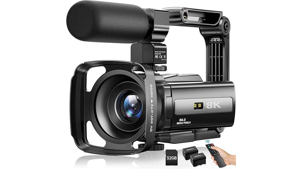 8k camcorder with accessories