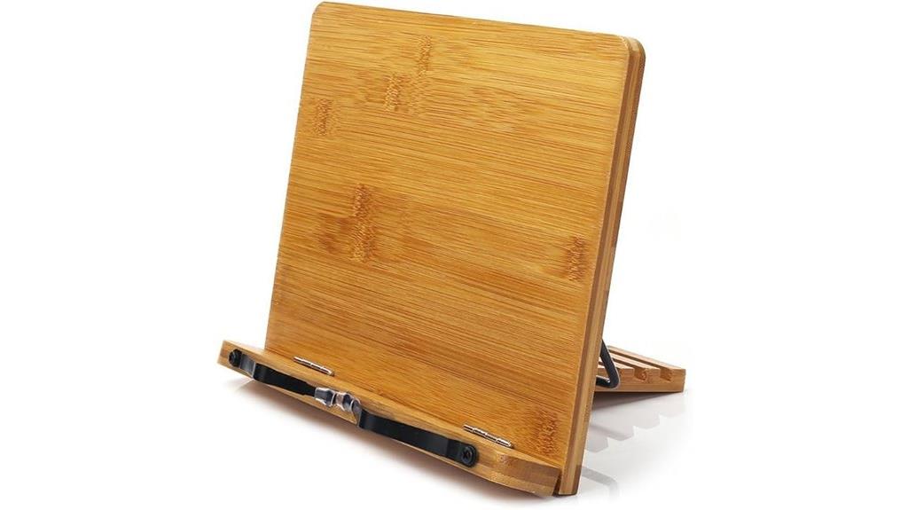 adjustable bamboo book holder
