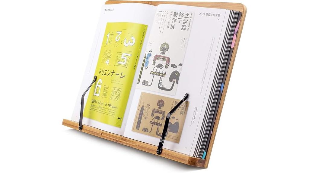 adjustable bamboo book stand