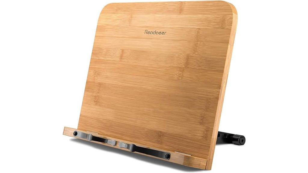 adjustable bamboo book stand