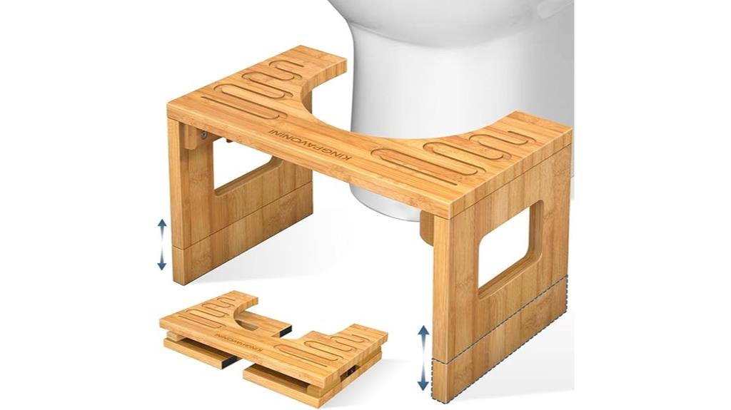 adjustable bamboo toilet stool