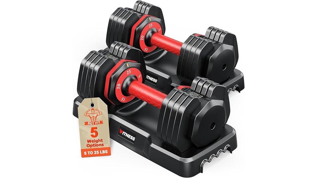 adjustable home dumbbell pair