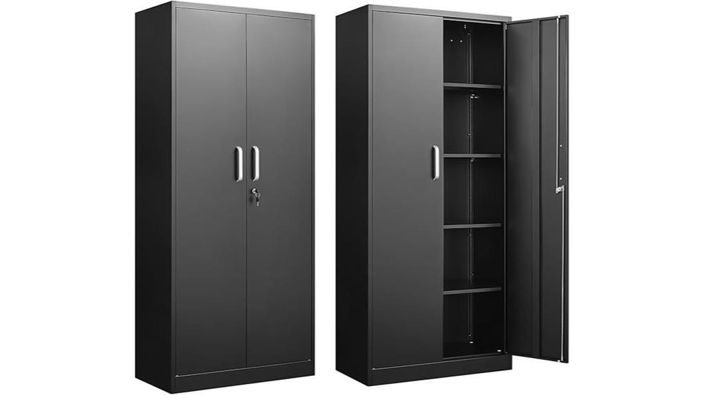 adjustable shelves metal cabinet