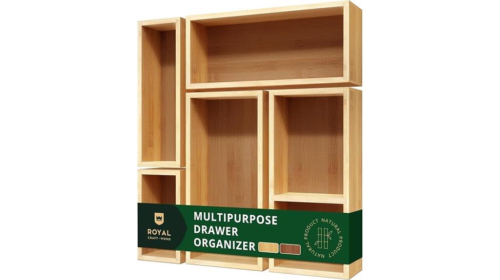 bamboo drawer organizer set