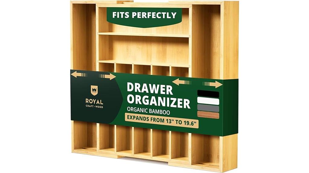 bamboo kitchen drawer organizer