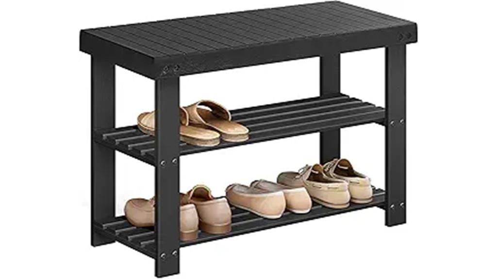 bamboo shoe rack bench