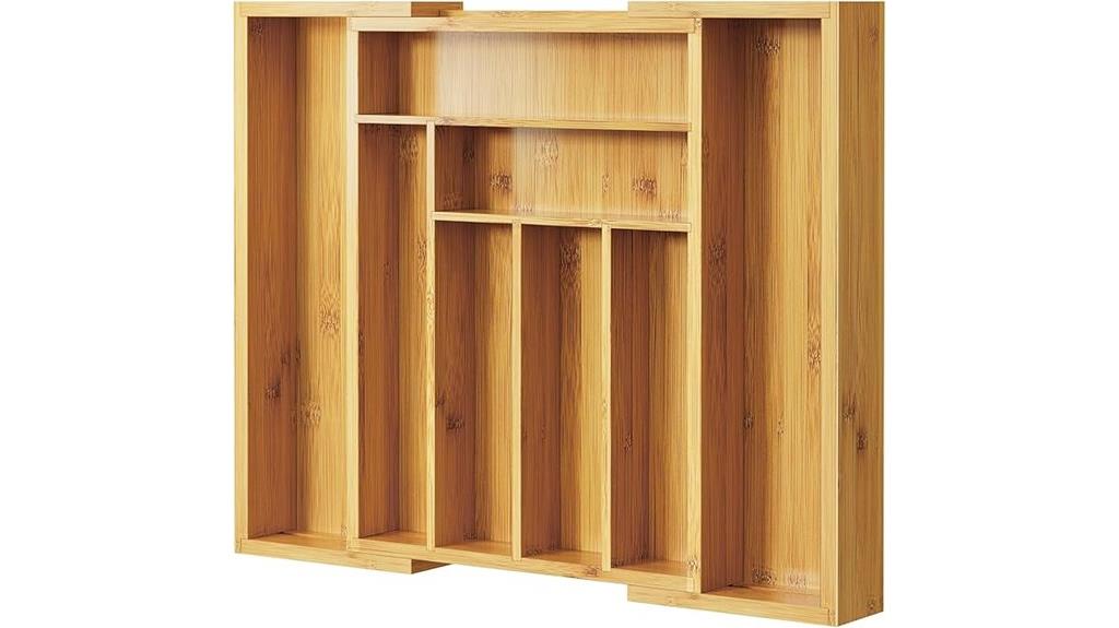 bamboo silverware drawer organizer