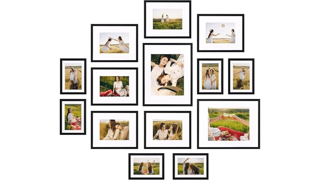 black photo frame set