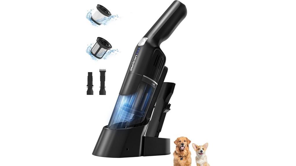 black silver handheld vacuum