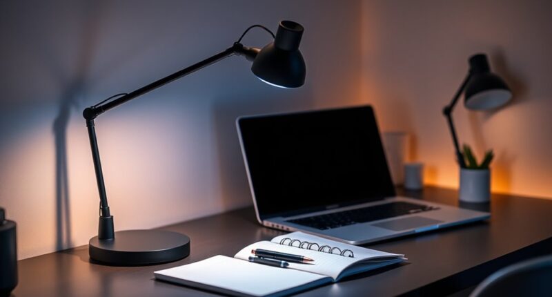 blue light desk lamps