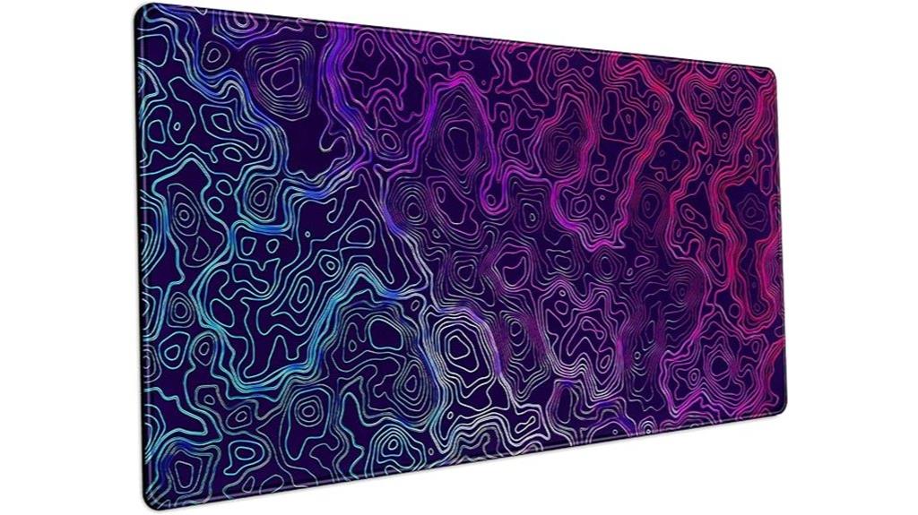 blue purple topographic mouse pad