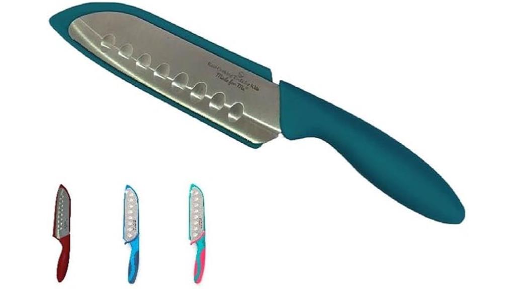 child friendly teal chef knife