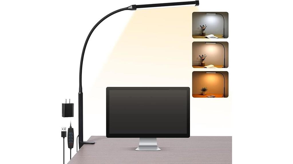 clamp on eye caring led lamp