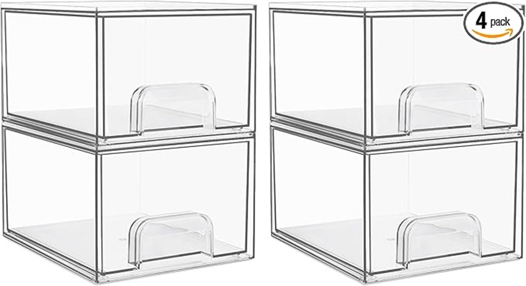 clear stackable storage drawers