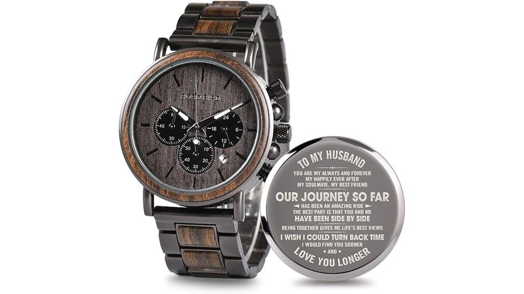 custom engraved wooden timepiece