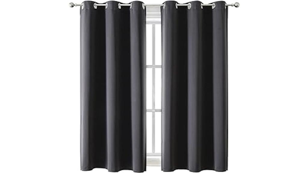 dark grey bedroom curtains