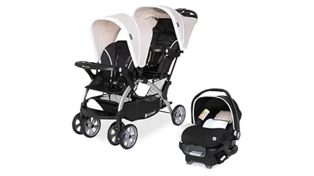 double stroller with car seat