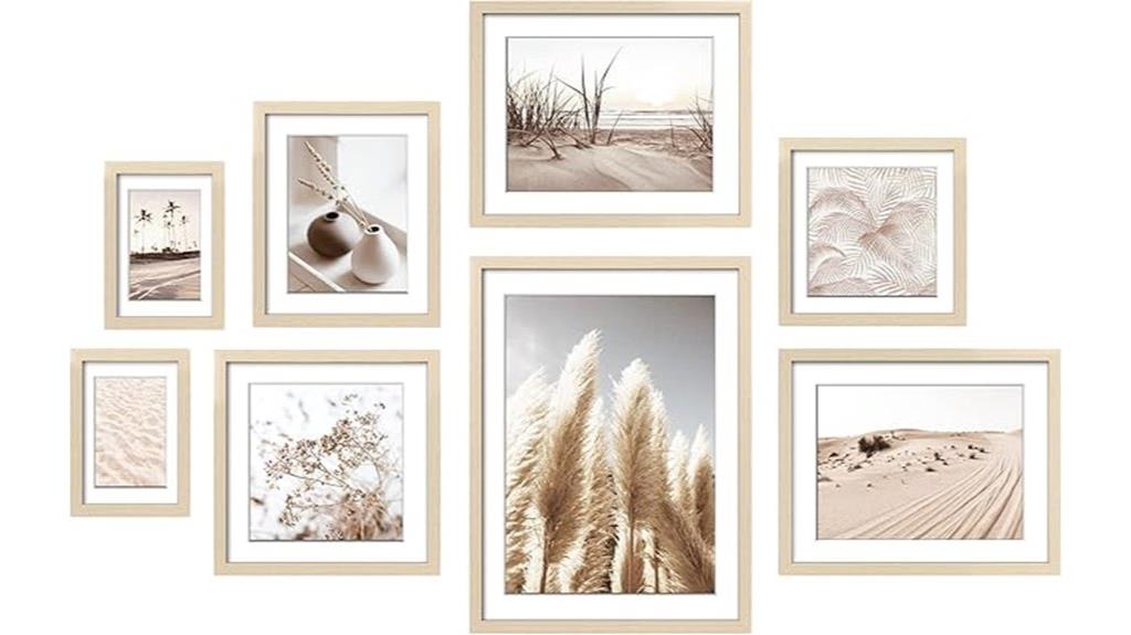 eight assorted frame set