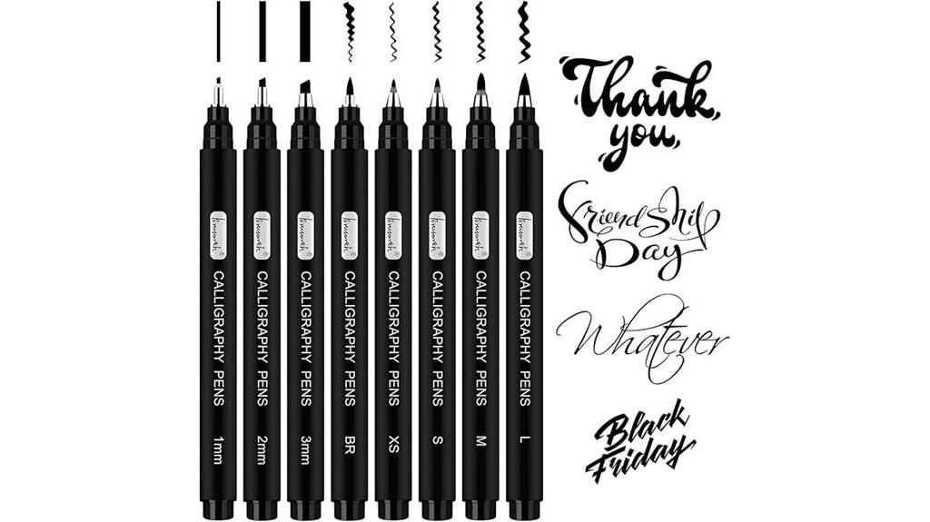 eight pen calligraphy set