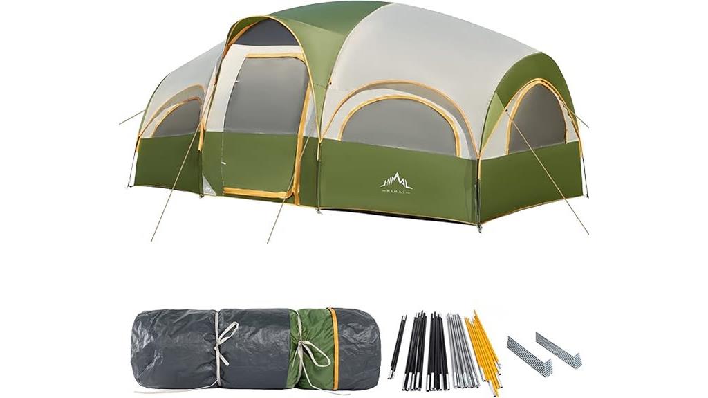 eight person tent with rainfly