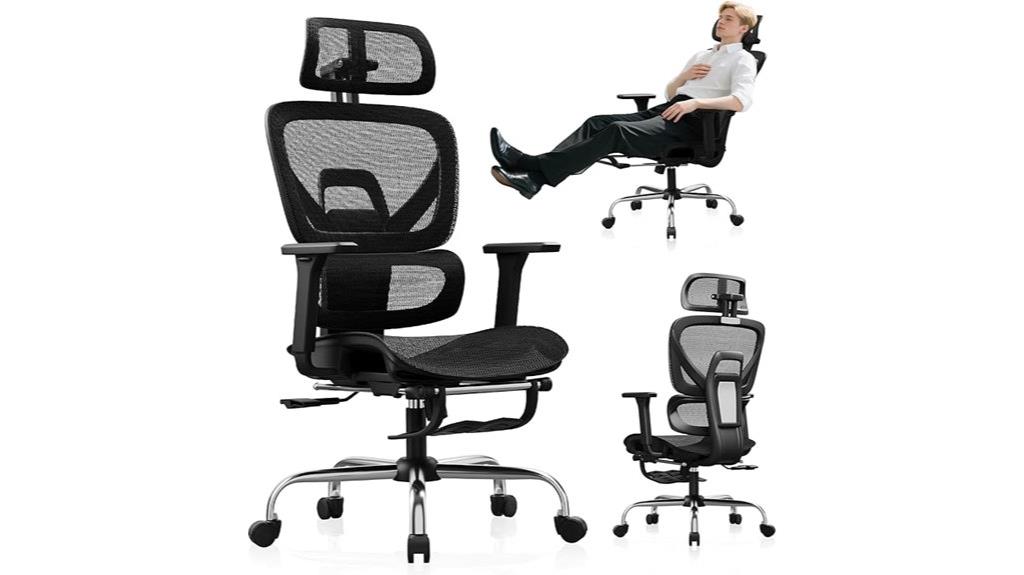 ergonomic office chair with footrest