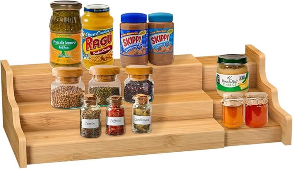 expandable bamboo spice rack