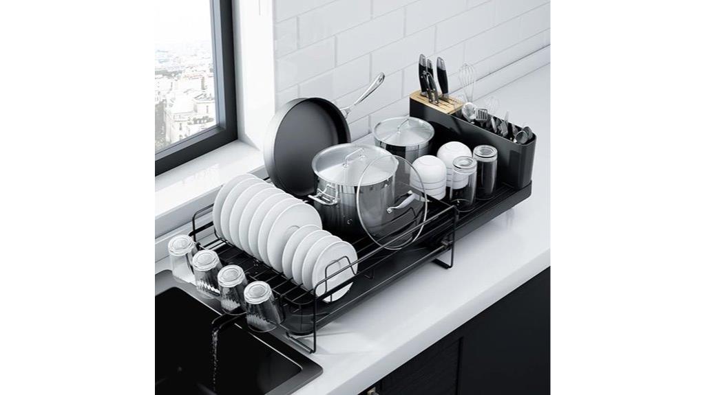 extendable dish rack with holders