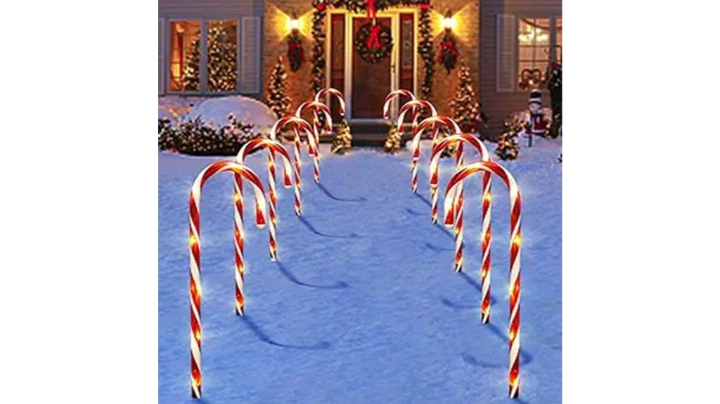 festive candy cane solar lights