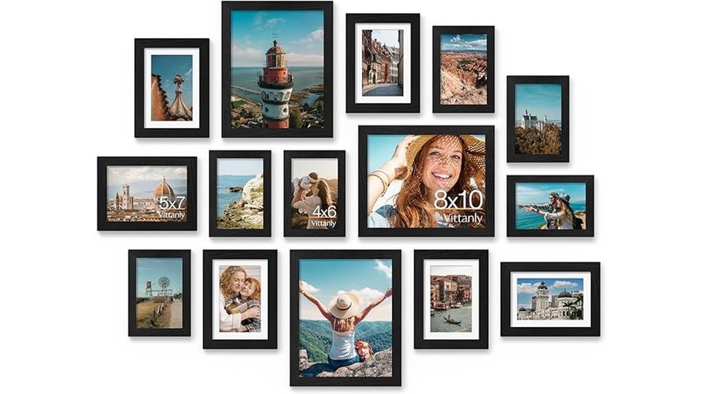 fifteen frame wall collage