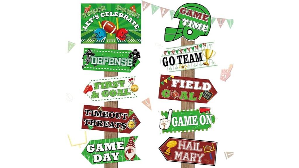 football party sign set