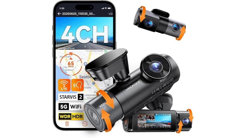 four channel wifi dash cam