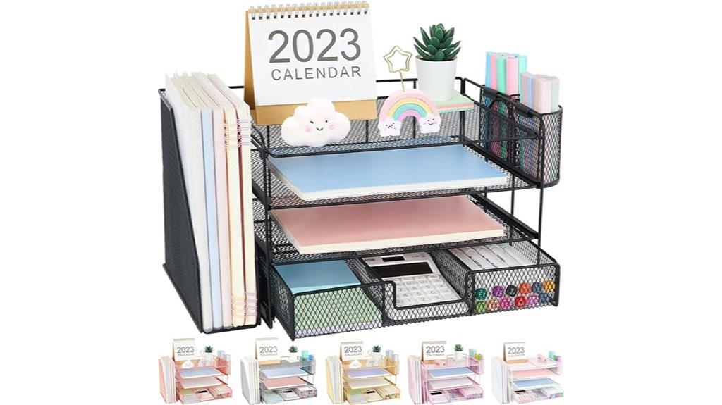 four tier desk storage