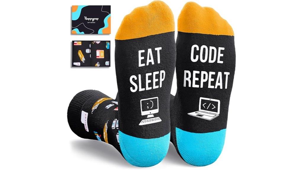 geeky police coding socks