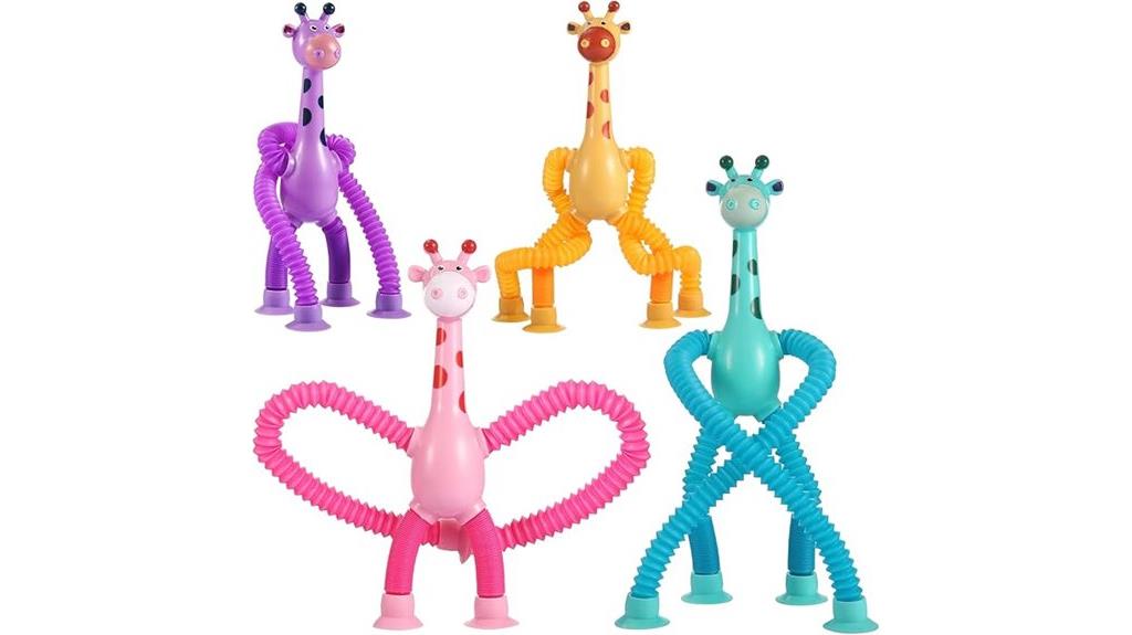giraffe themed sensory pop tubes