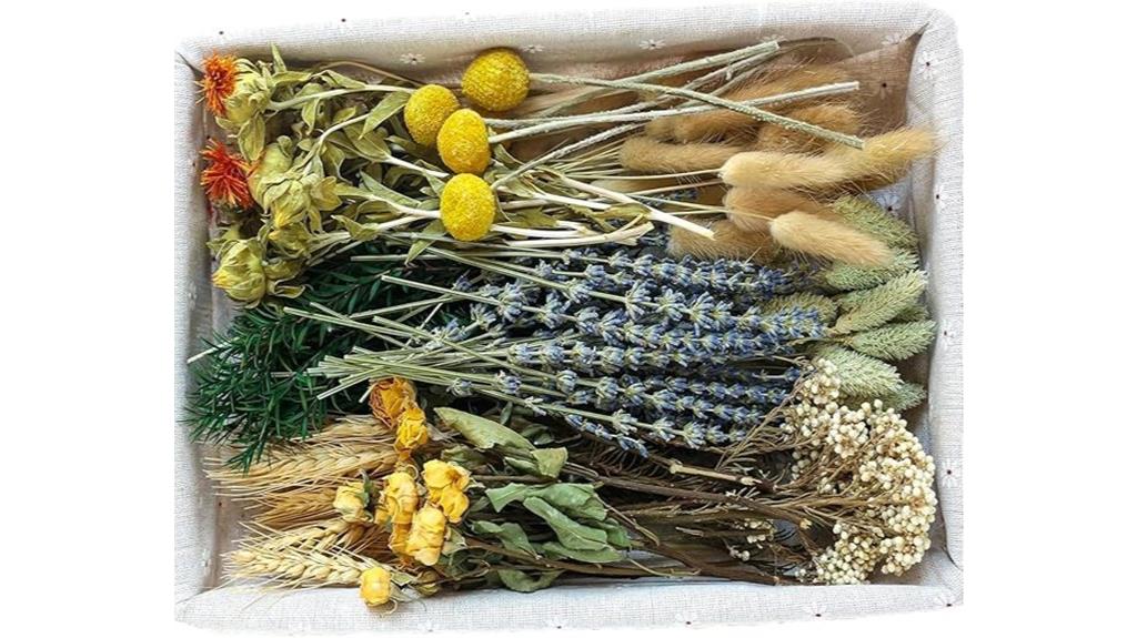 handmade dried flower arrangement