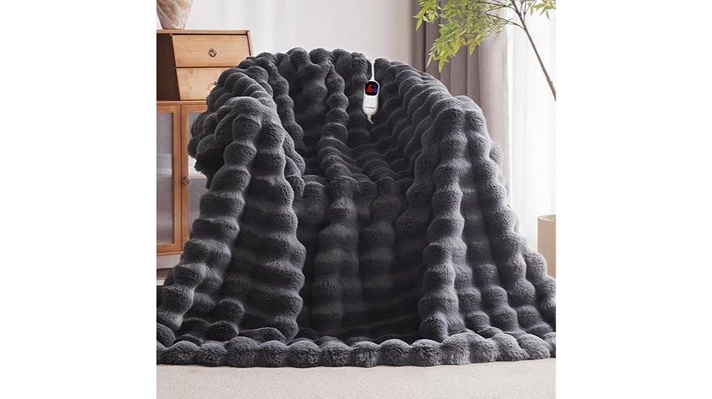 heated faux fur blanket