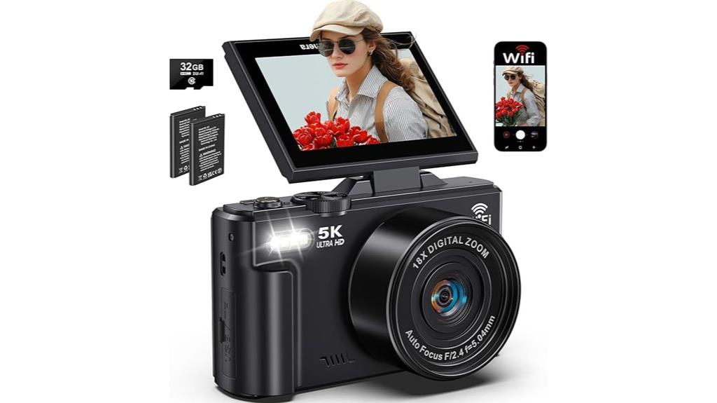 high resolution flip screen camera