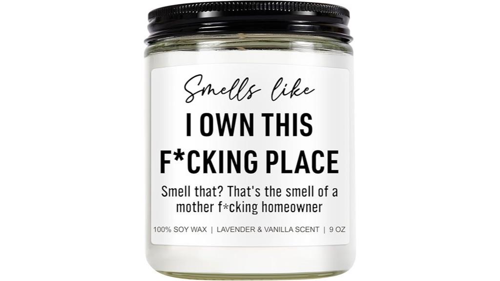 humorous housewarming candle