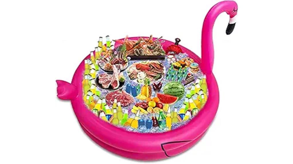 inflatable flamingo drink cooler