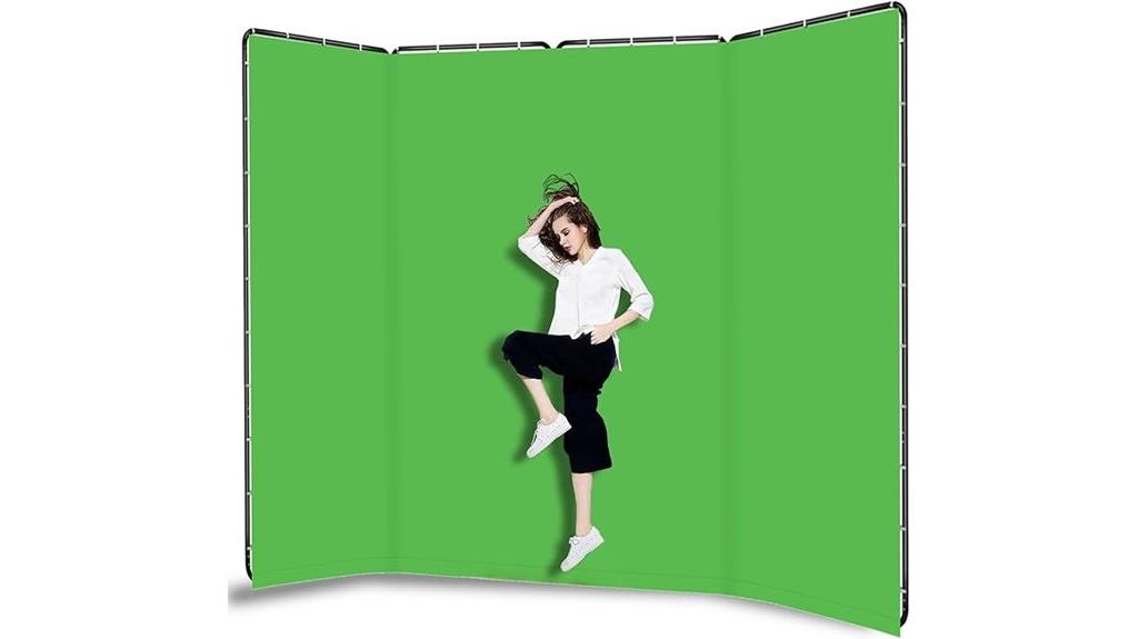 large collapsible green backdrop