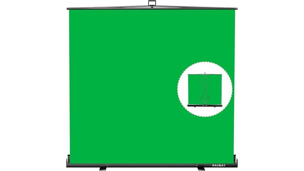 large green collapsible backdrop