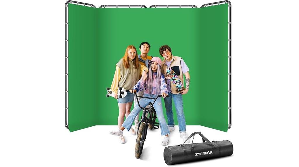 large green screen backdrop
