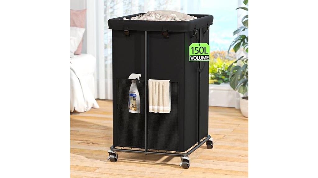 large wheeled laundry hamper