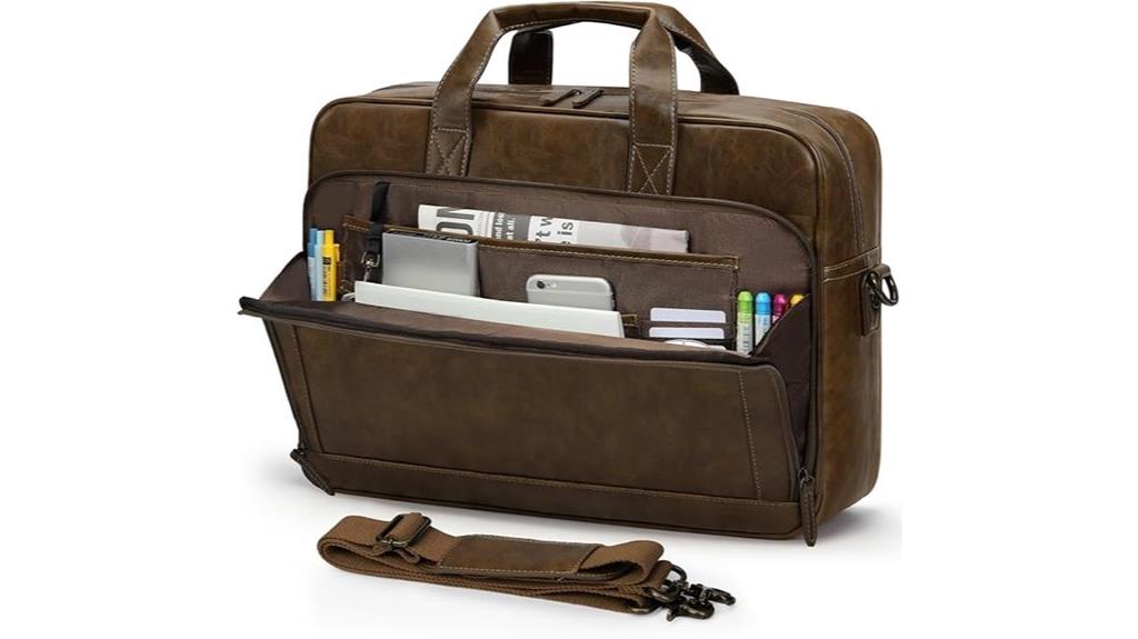leather 16 inch briefcase